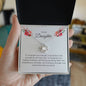 To My Daughter: Love Knot Necklace (Yellow & White Gold Variants)
