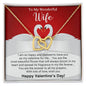 To My Wife - Gift For Wife - Happy Valentine's Day - Interlocking Hearts Necklace