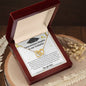 Congratulations Daughter: Graduation Interlocking Hearts Necklace (Yellow & White Gold Variants)