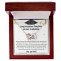 Congratulations Daughter: Graduation Interlocking Hearts Necklace (Yellow & White Gold Variants)