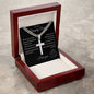 Gift for Dad | Artisan Cross Necklace on Cuban Chain w/ MC