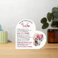 To My Beautiful Wife - Gift For Wife - Acrylic Heart Plaque