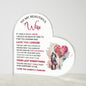 To My Beautiful Wife - Gift For Wife - Acrylic Heart Plaque