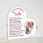 To My Beautiful Wife - Gift For Wife - Acrylic Heart Plaque