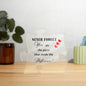 Never Forget | Acrylic Puzzle Plaque