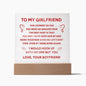 To My Girlfriend - Gift For Girlfriend - Acrylic Square Plaque