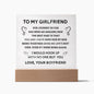 To My Girlfriend - Gift For Girlfriend - Acrylic Square Plaque