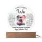 To My Wife - Gift For Wife - Happy Valentine's Day - Acrylic Circle Plaque