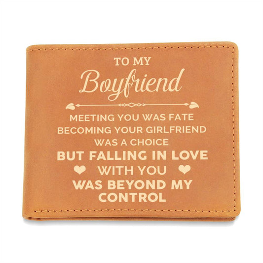 To My Boyfriend - Gift for Boyfriend -  Leather Wallet