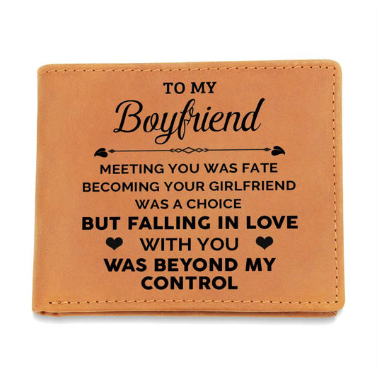 To My Boyfriend - Gift for Boyfriend -  Leather Wallet