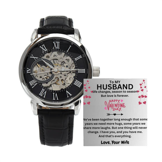 Gift for Husband | Men's Openwork Watch + MC