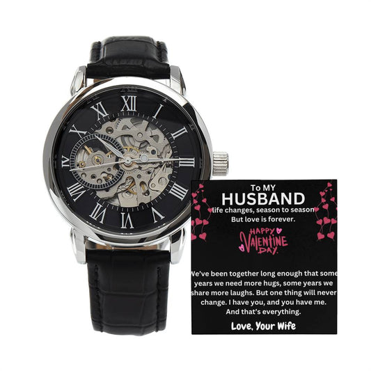 Gift for Husband | Men's Openwork Watch + MC