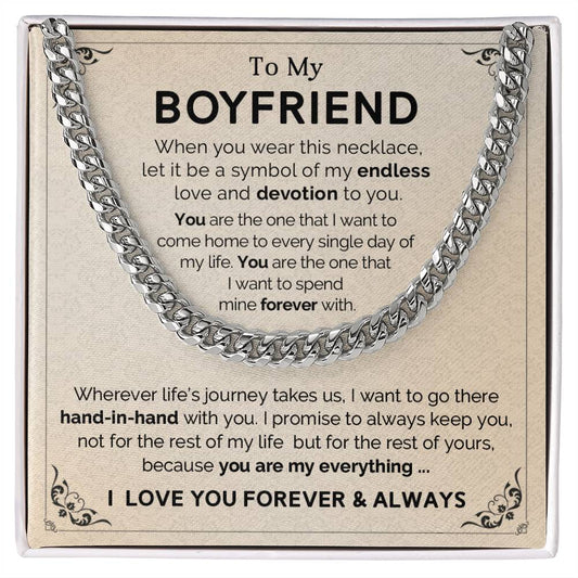 To My Boyfriend - Gift for Boyfriend -  Cuban Link Chain