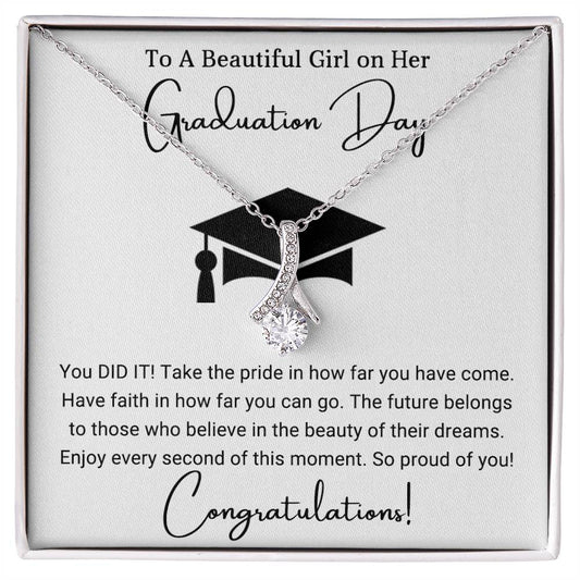 To A Beautiful Girl: Graduation - Alluring Beauty Necklace (Yellow & White Gold Variants)