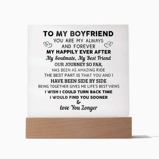 To My Boyfriend - Gift for Boyfriend -  Acrylic Square Plaque