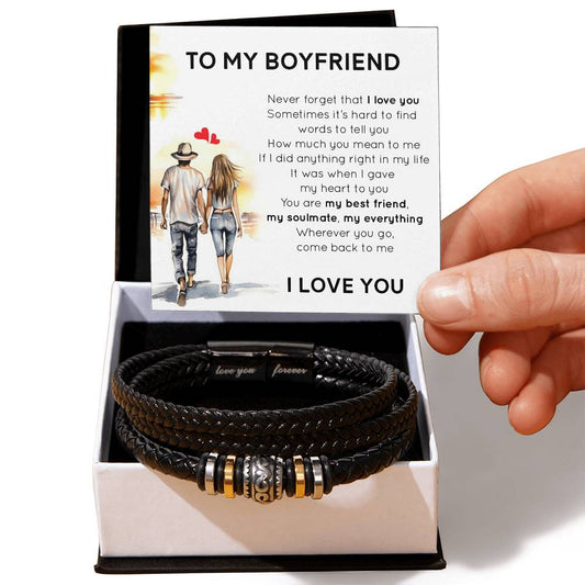 To My Boyfriend - Gift for Boyfriend -  Love You Forever Bracelet