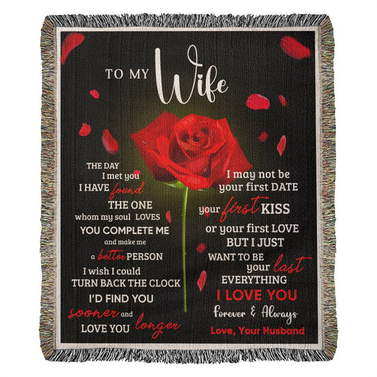 To My Wife - Blanket From Husband - Heirloom Woven Blanket