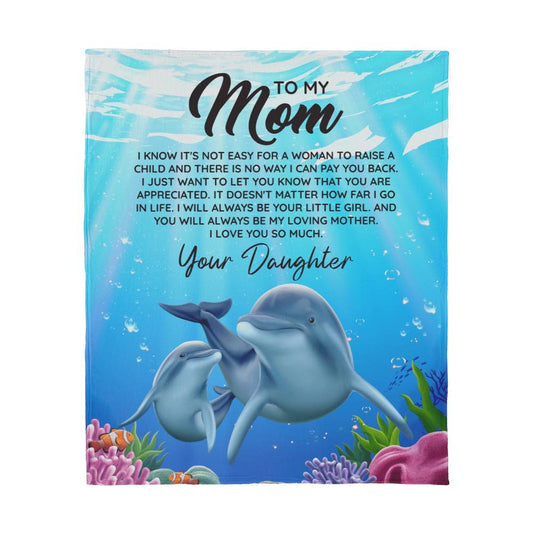 To Mom-I know it's not easy - Vertical | Jersey Fleece Blanket 50" x 60"