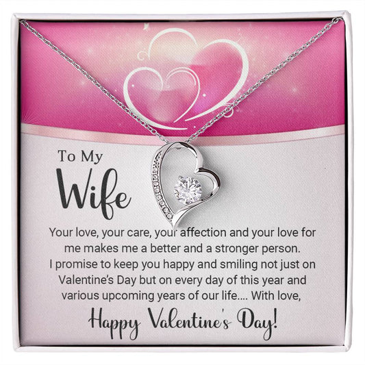 To My Wife - Gift For Wife - Happy Valentine's Day - Forever Love Necklace